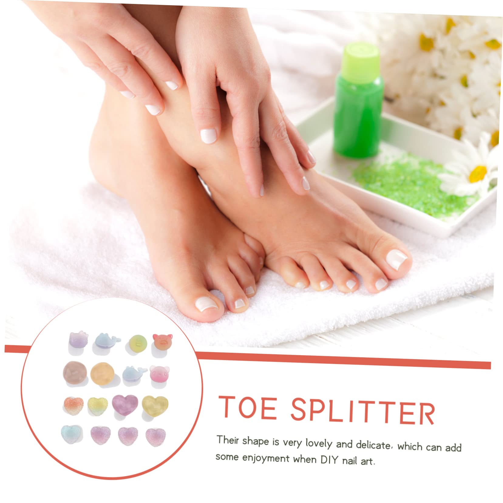 Mikinona Manicure Toe Separator Set 16pcs Nail Toe Separators Nail Art Tool Comfortable to Use