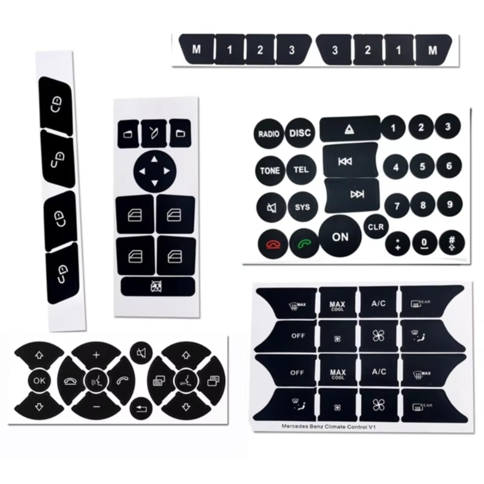 Interior Button Sticker Compatible with A207 for R231 for W176 for W246 Repair Stickers Panel Air ConditionSwitch Button Decals
