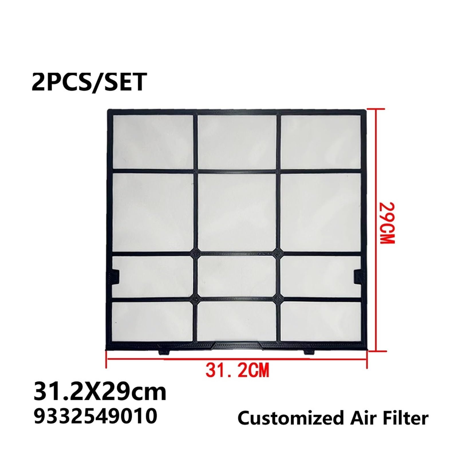 2 PZ/SET Compatibile For 31.2X29 Cm 9332549010 Personalizzato Filtro Del Condizionatore D'aria Versato Tipo Di Aria Condizionata Schermo Antipolvere