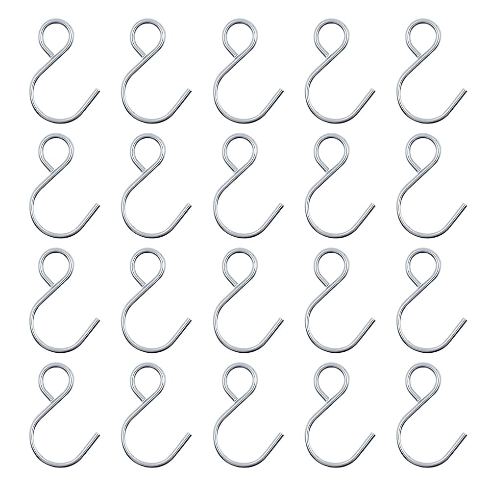 XINGSUI 20 Pcs Hooks Heavy Duty, S Shaped Hooks, for Kitchens, bathrooms