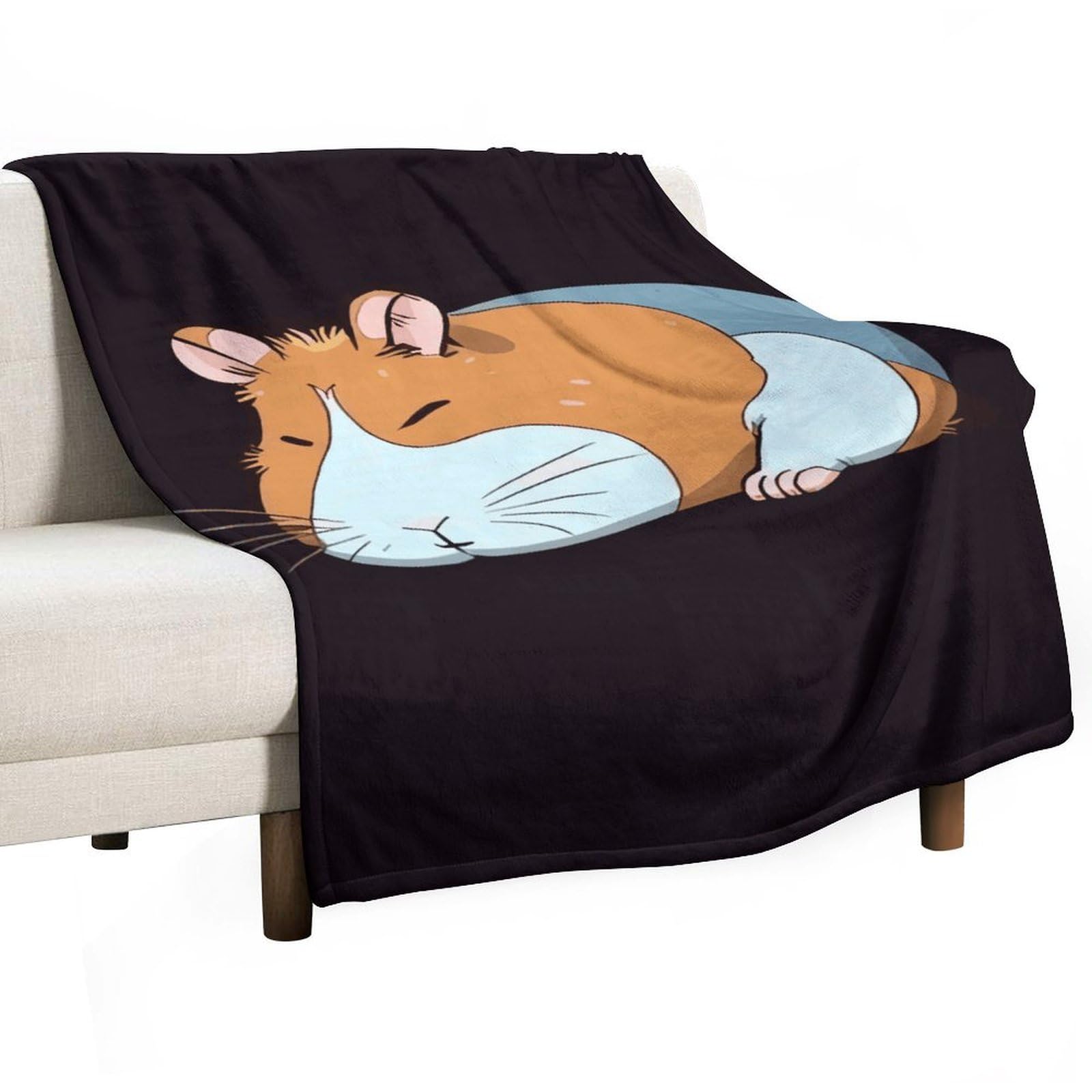 Couverture souriante en flanelle douce pour des soirées cocooning sur le canapé 127x178