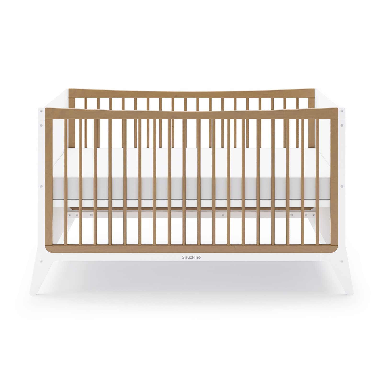 Snüz SnuzFino Cot Bed for Infant / Baby|Minimal and true contemporary style|Converts to toddler bed |2 Matress Heights | Suitable from 0 to 18months |Dimensions:W153 x L74 x H88.5cm-Natural