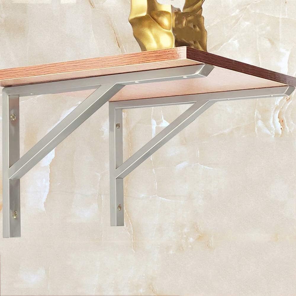 Floating Shelf Brackets Heavy Duty Metal Metal Shelf Bracket 2pcs Tripod Triangle Floating Shelve Brackets Modern Wall Mounted Shelving Supporter,Brushed Finish (Size : 20inch(50cm))
