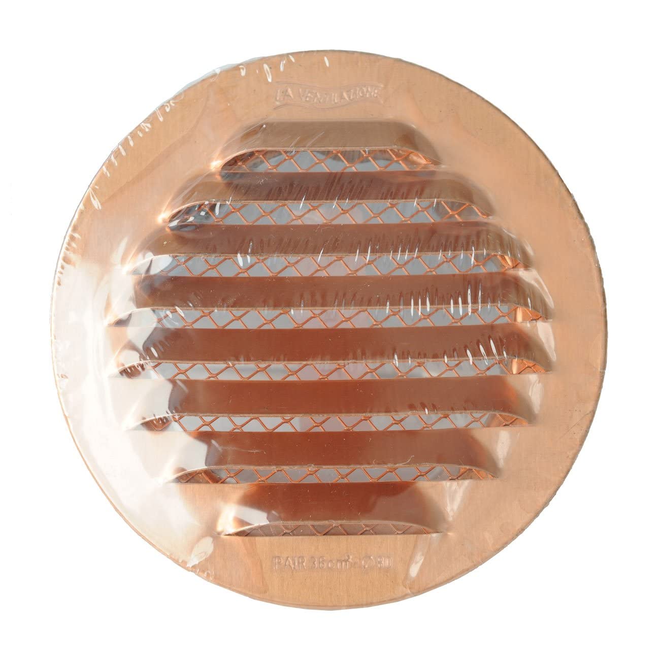 La Ventilazione Copper The Gtsr80r-Y Ventilation Grill Round Recessed, 100 Mm