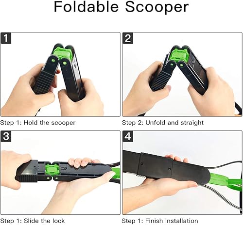 Miniatura 6 de HEAPETBON Pooper Scooper for Small Dogs 177 Long Handle Poop Scooper One-Hand Opertating Pet Pooper Scooper Foldable and Portable Easy to Use on