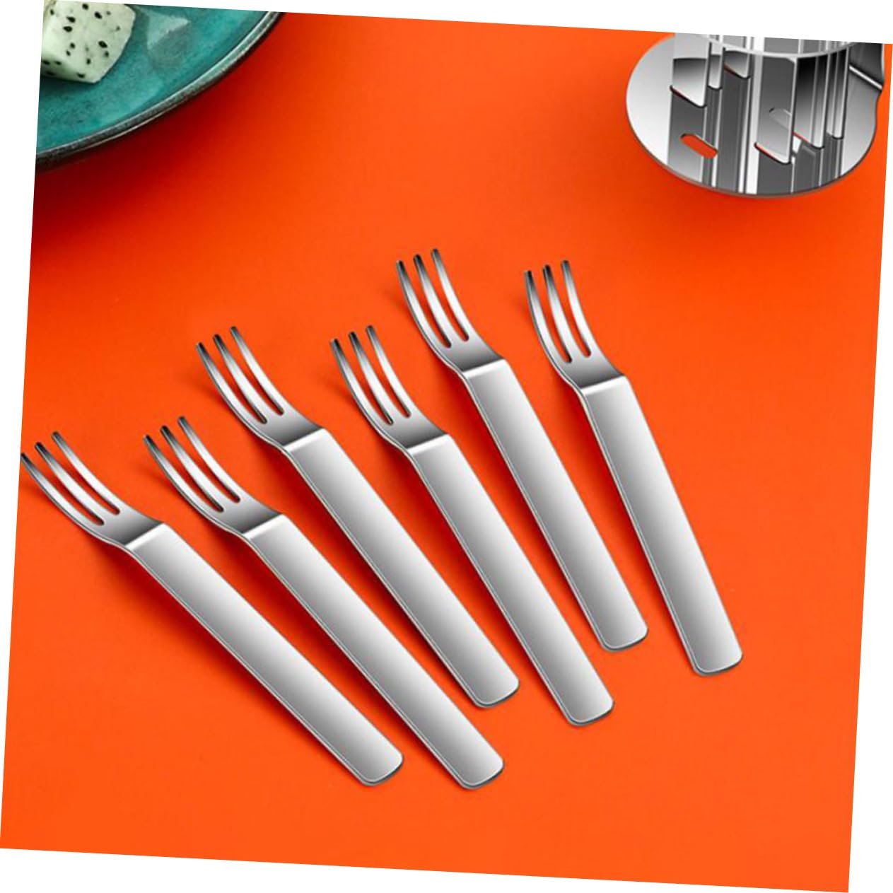 Ciieeo 2sets Forchette Dessert Inossidabile Con Base Per e Dolci Forchettine Riutilizzabili Per Appetizer e Dessert Facili e Maneggiare
