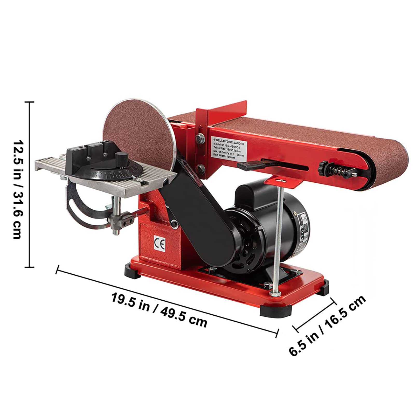 Lijadora Combinada De Disco, Lijadora Eléctrica De Banda Ajustable De 350 W, Puede Lograr Un Pulido De Precisión De 180 Grados Para Bricolaje, Carpintería, Metal, Madera, Desoxidación, Pelado, Pintura