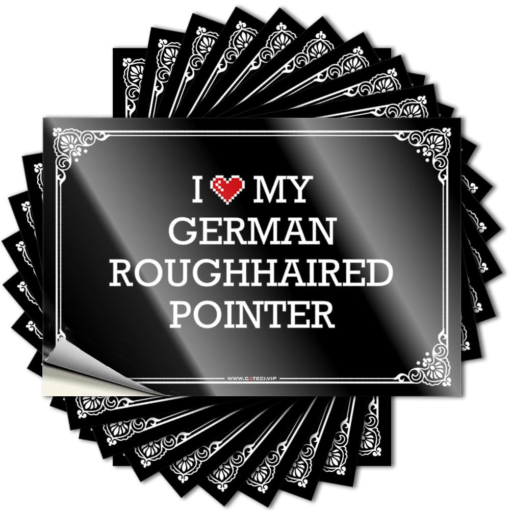 I Love My German Roughhaired Pointer Cocoa Optical Illusion - Decal Helmet Waterproof Decal(6X9CM)