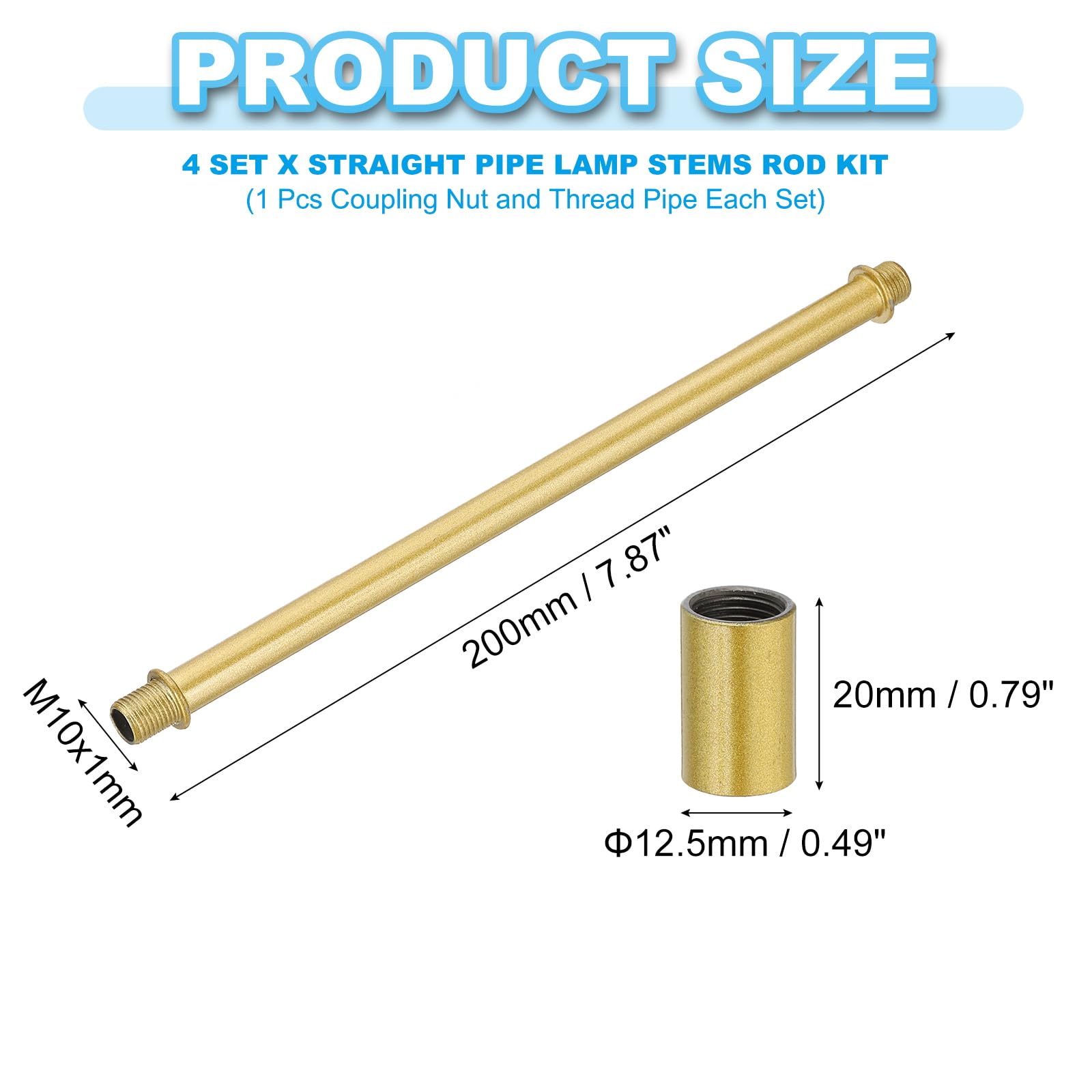 PATIKIL Straight Pipe Lamp Stems Rod Kit - Image 2