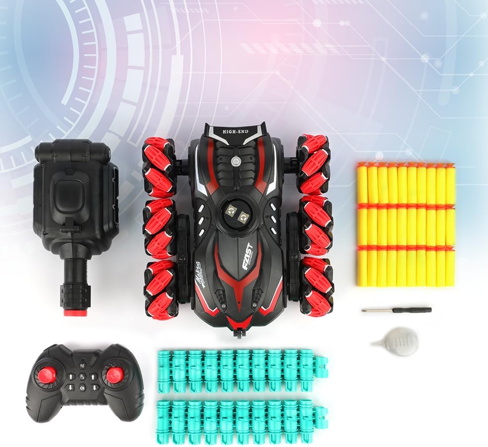 Miniatura 3 de Auto de acrobacias a control remoto con luces LED y ruedas que absorben los golpes, camión monstruo todo terreno con control remoto para niños,