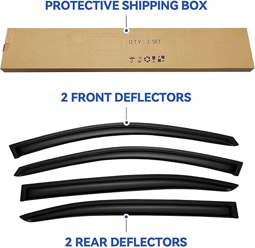 Miniatura 414 de Visores protectores de lluvia para ventana, deflectores de viento de canal exterior