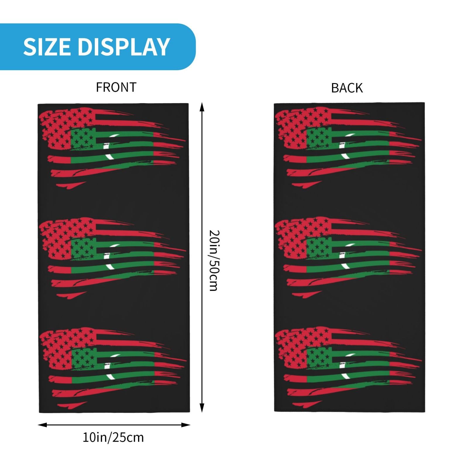 America Flag and Maldives Flag Neck Gaiter,Head Wrap, Headband, Fishing Mask, Magic Scarf Face Bandana Mask Neck Tube Balaclava for Sport White