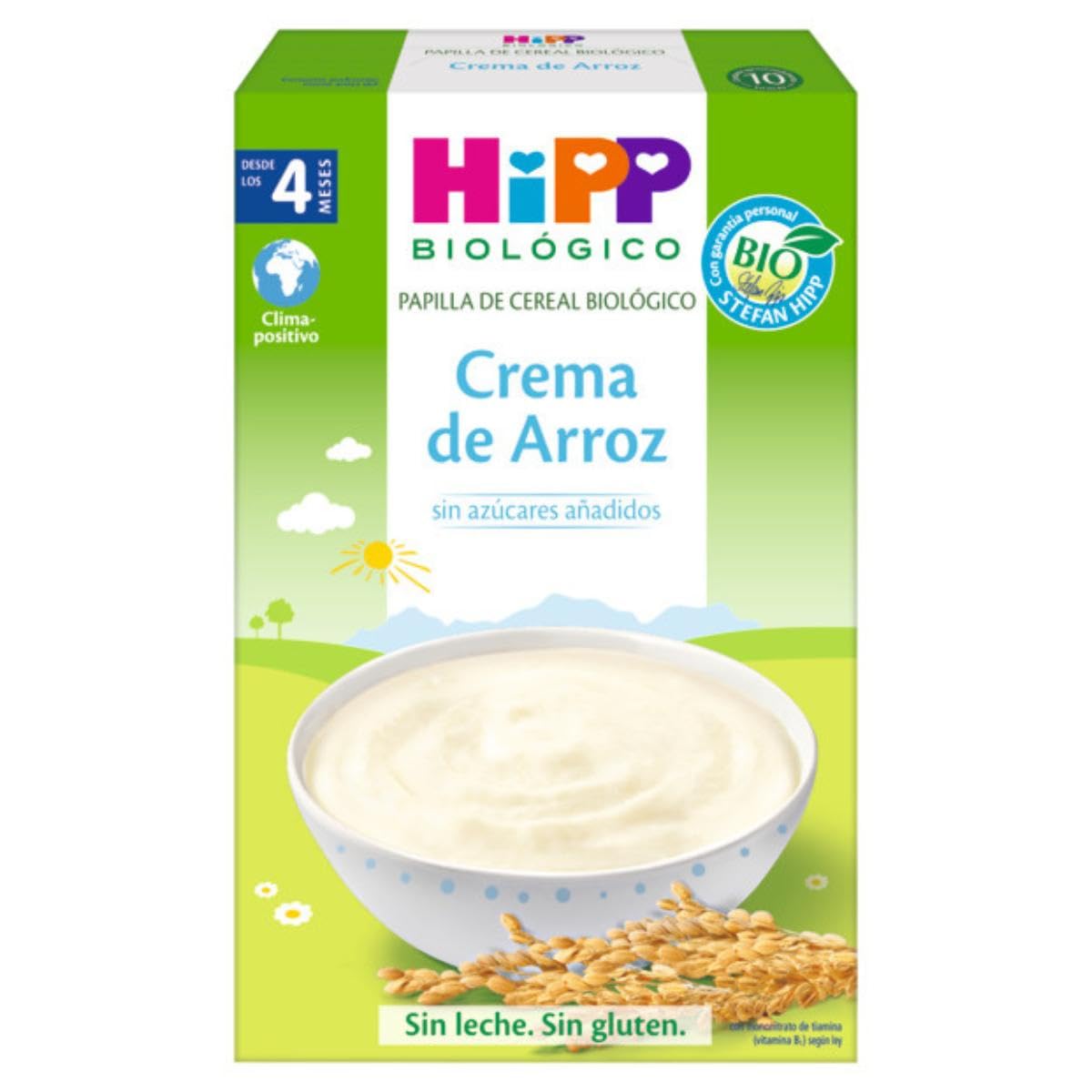 HiPP Biológico - Crema de Arroz sin Gluten BIO - Fácil Digestión - Sin Azúcares Añadidos - Sin Lácteos - Enriquecida con Vitaminas y Minerales Esenciales - Apto Para Bebés A Partir de 4 Meses - 200 gr