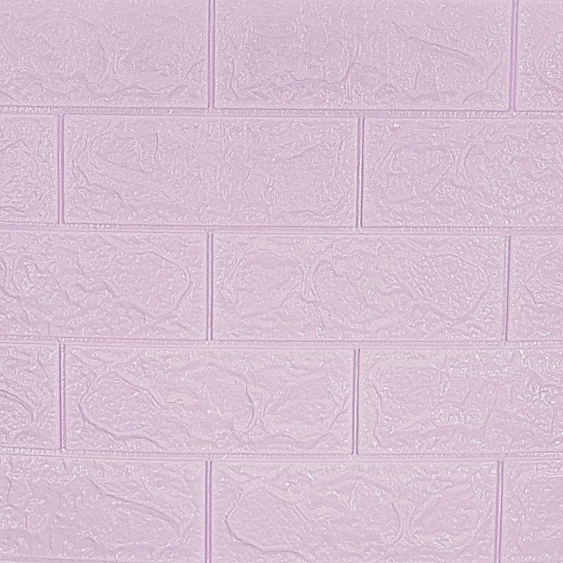 Image of 3D Brick Wallpaper for Wall | Self Adhesive PE Foam DIY Panel | Peel & Stick Decor for Home, Living, Bedroom & Office (70 x 77 cm, Appx 5.8 Sq Ft) (1, Purpal)