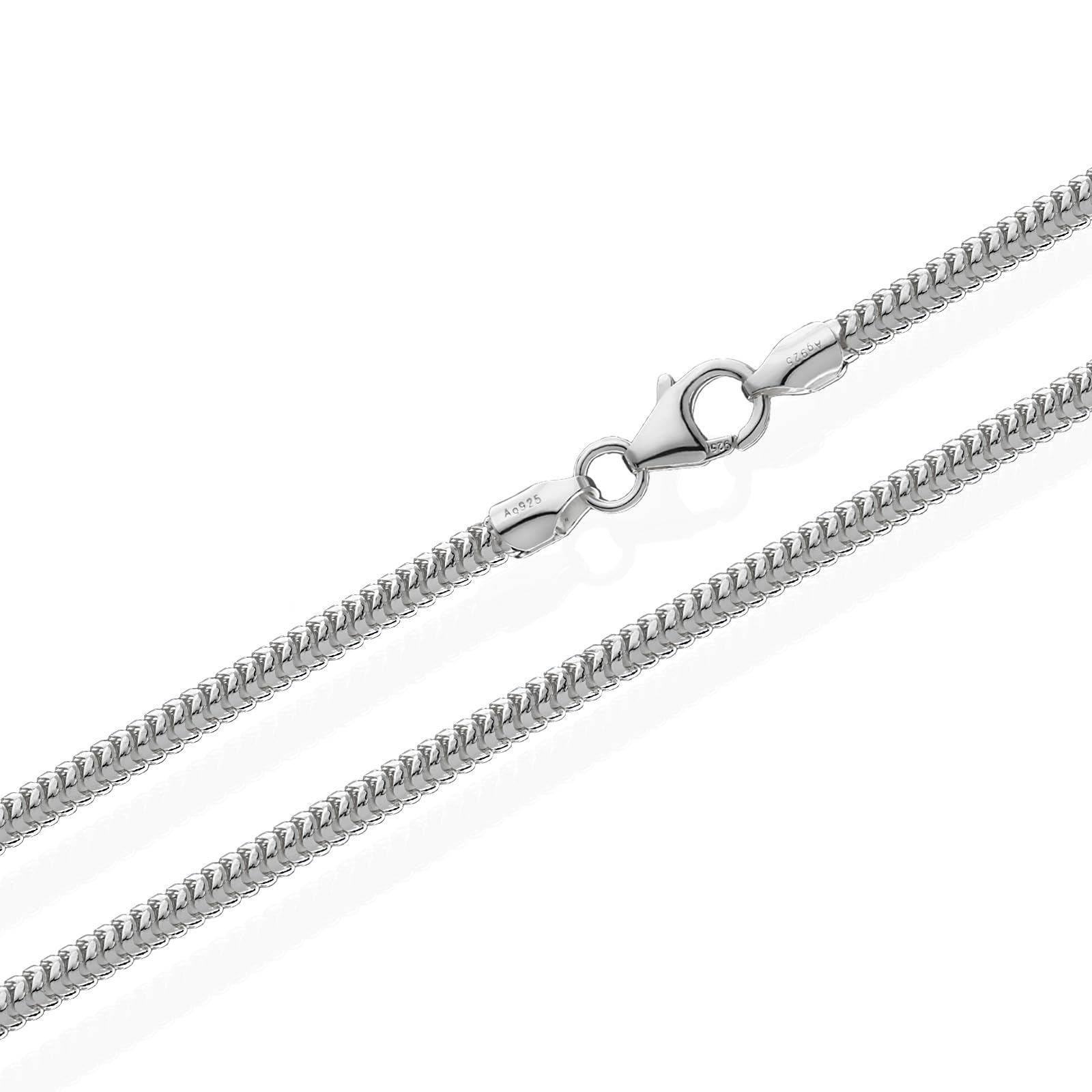 NKlaus echte 925er Sterlingsilber Silber Schlangenkette Silberkette 3,00mm breit