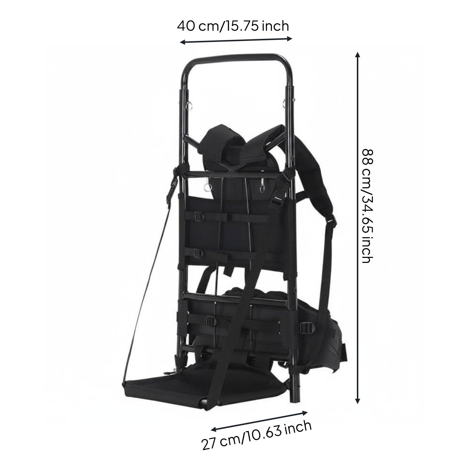 Gralara Mochila de Carga con Armazón de Aluminio Soporte Portabebés Emergencia Portátil Camilla Evacuación para Rescatistas, Senderismo, Campamento