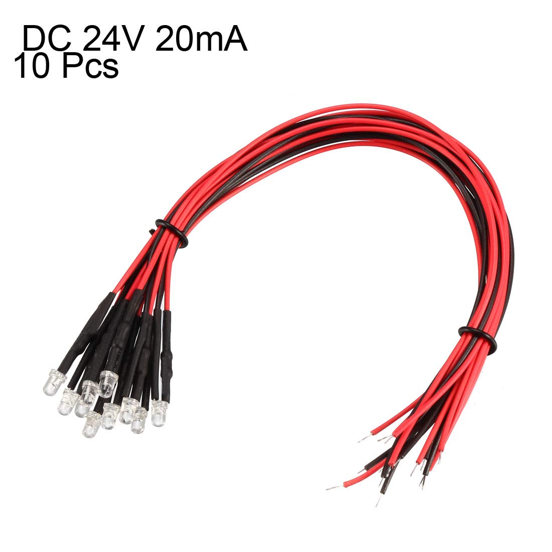 Uxcell 2Pcs 8mm Pre Wired LED, Warm White DC6-12V Diffused Lens, Light - View #2