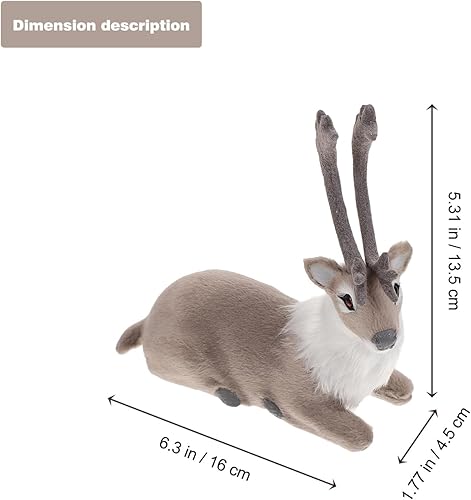 Miniatura 3 de MAGICLULU 1 figura de ciervo, escultura de reno de plástico, figuras de animales del bosque para decoraciones navideñas de vacaciones
