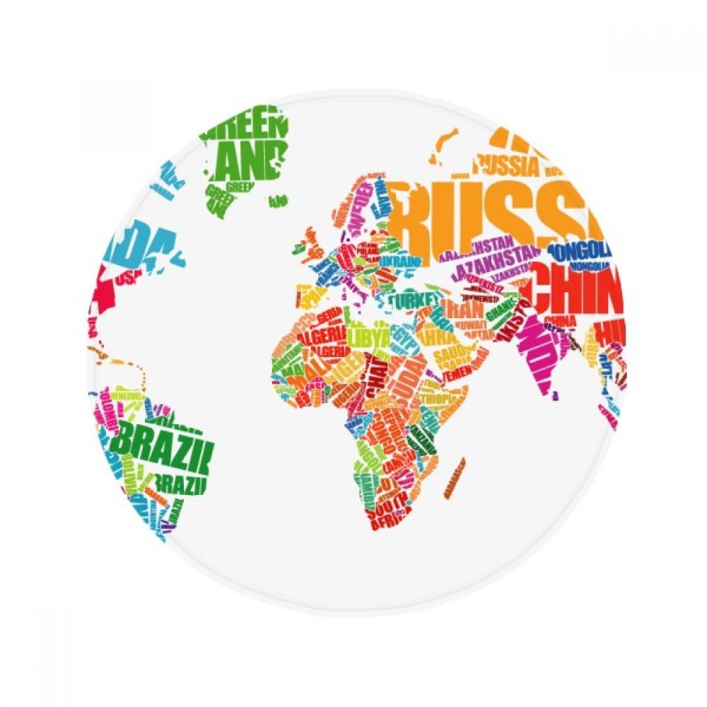 Tapis planisphère multicolore rond 50x50 pour cuisine et bain
