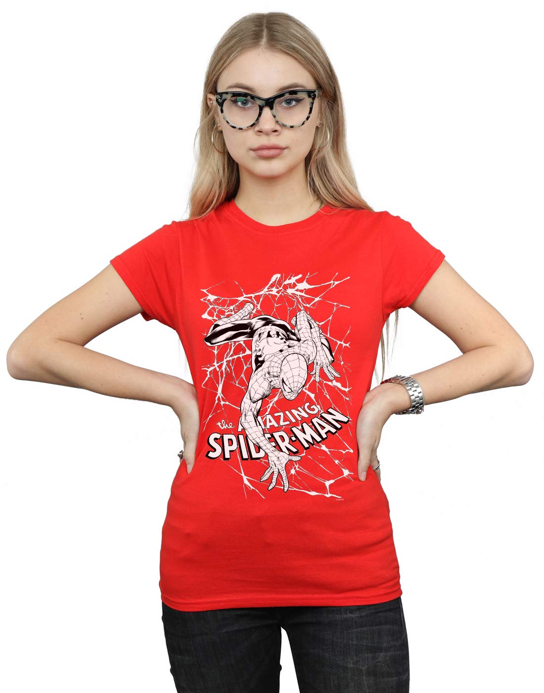 Marvel Women's Spider-Man Web Crawler T-Shirt Red Large