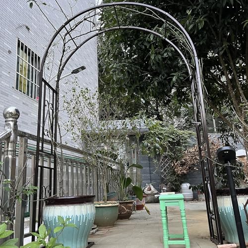 Arco da giardino in metallo resistente antiruggine per piante rampicanti, arco per matrimoni all'aperto, pergolato per decorazione ingresso giardino, per viti e rose