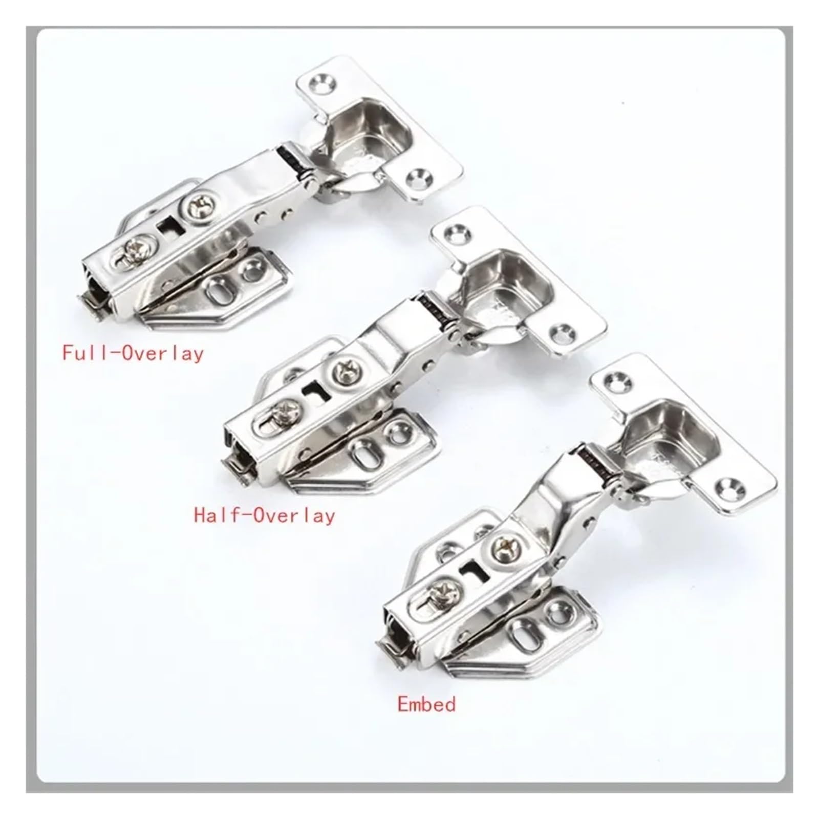 Zawiasy hydrauliczne ze stali nierdzewnej z cichym domykiem – ciche, samoczynnie zamykające się zawiasy do szafek kuchennych i mebli(Fulloverlay,2pcs)