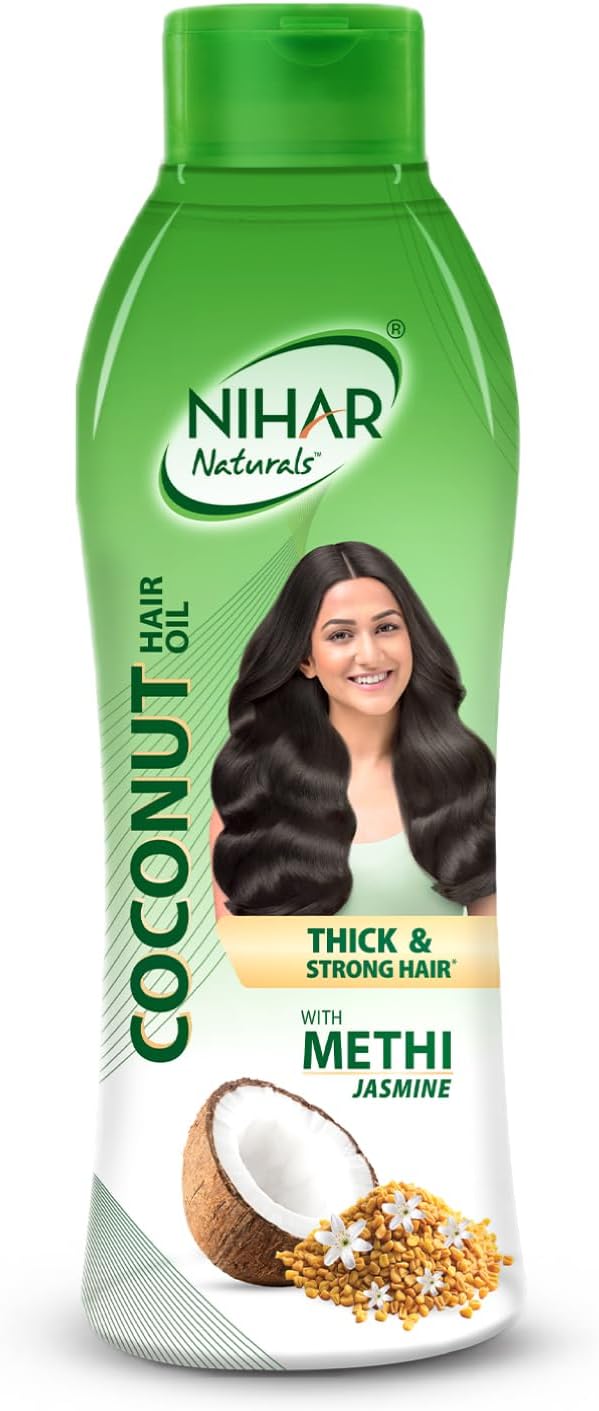 Nihar Naturals Non Sticky,Coconut Hair Oil For Thick & Strong Hair, Jasmine, 400 ml