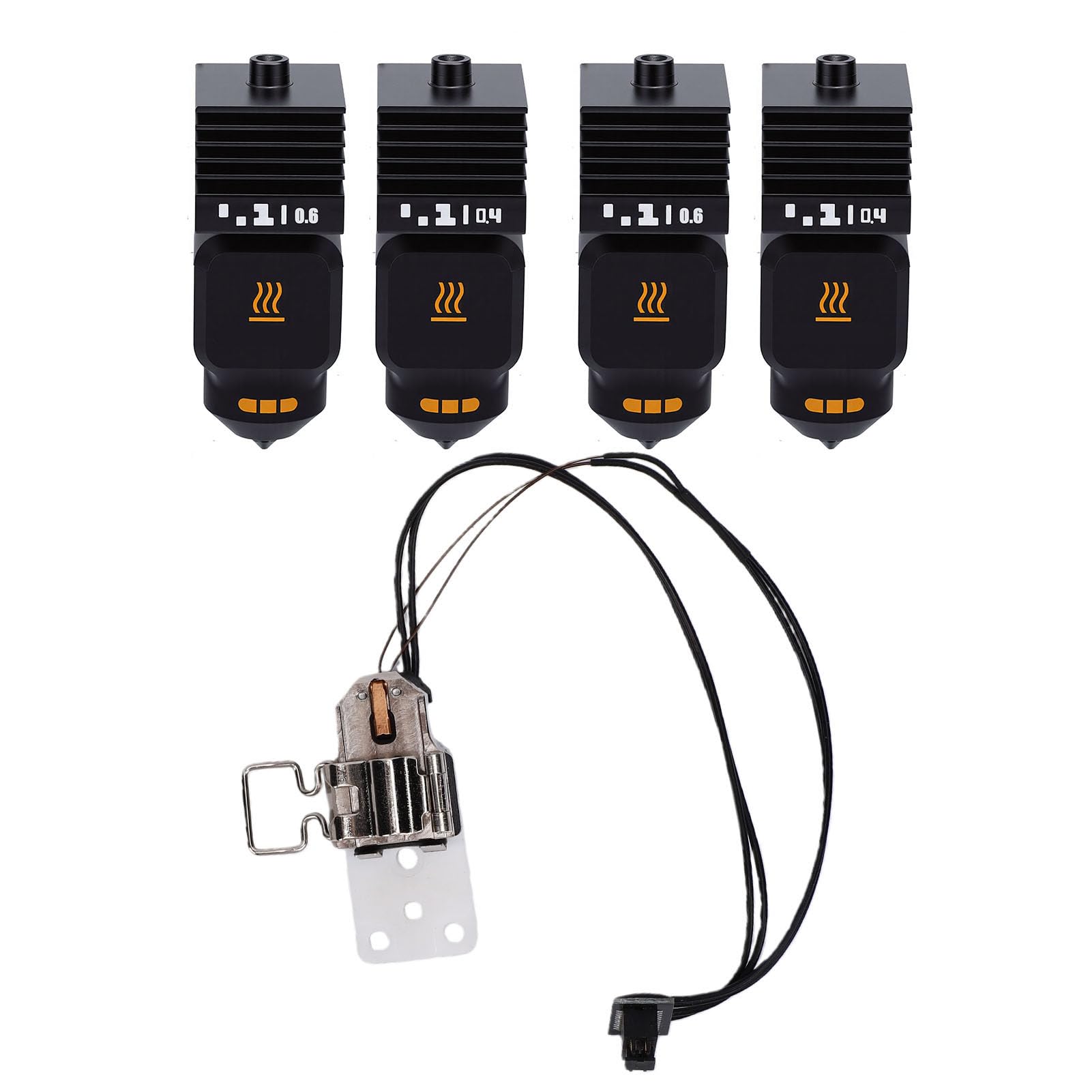 Generic Kit Hotend de Acero Endurecido para Impresora 3D, Tamaños de Boquilla Versátiles 0,2 0,4 0,6 0,8mm, Ideal para P2S H2D H2S, 4 Uds.