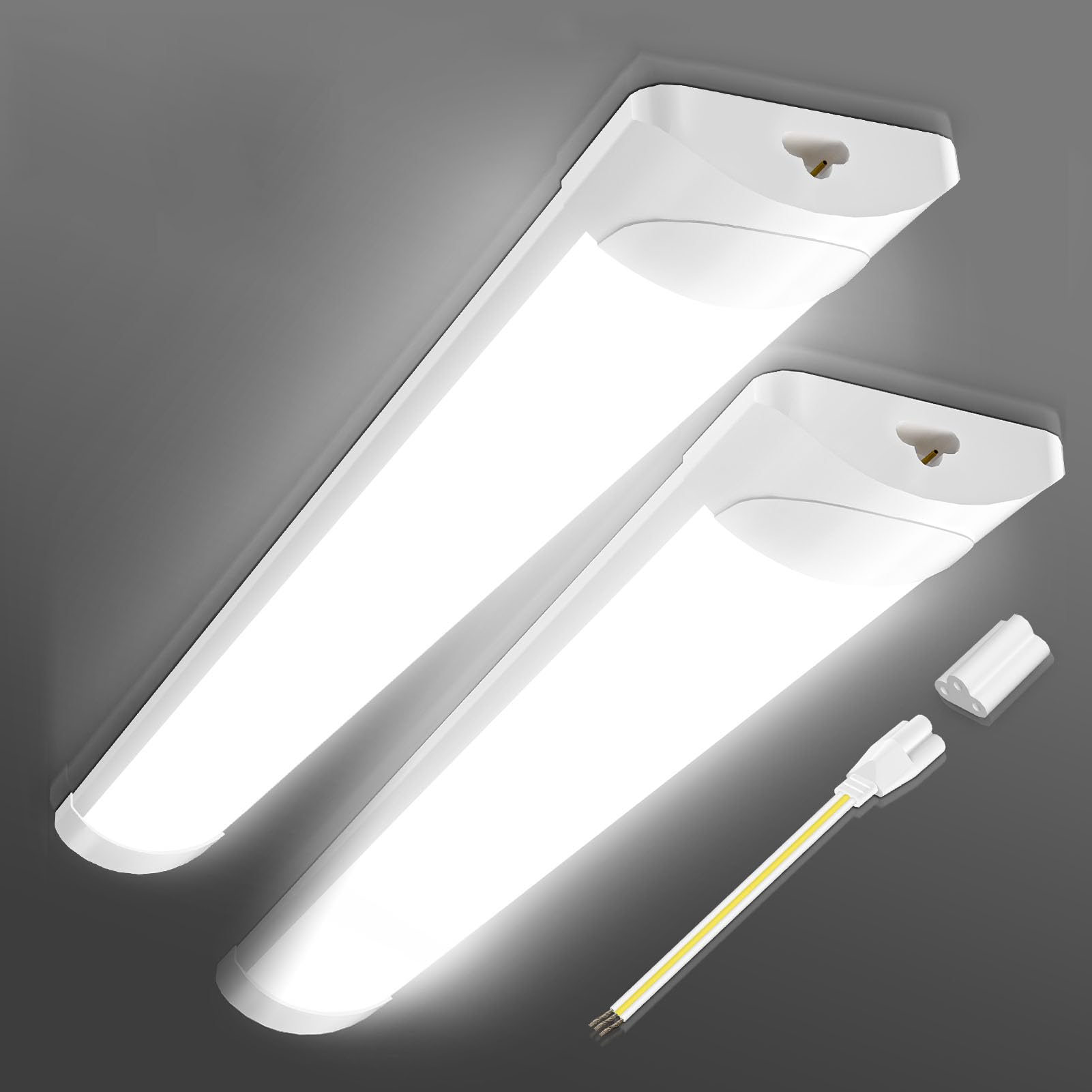 Sararoom LED Batten Lights 6FT 180cm(90+90cm) Linkable Daylight Tube Light - 60W 6000LM Wall Light Shed Loft Light,IP45 Ceiling Light Strip for Garage Lighting,Office,Bedroom,Kitchen,Workshops,Outdoor