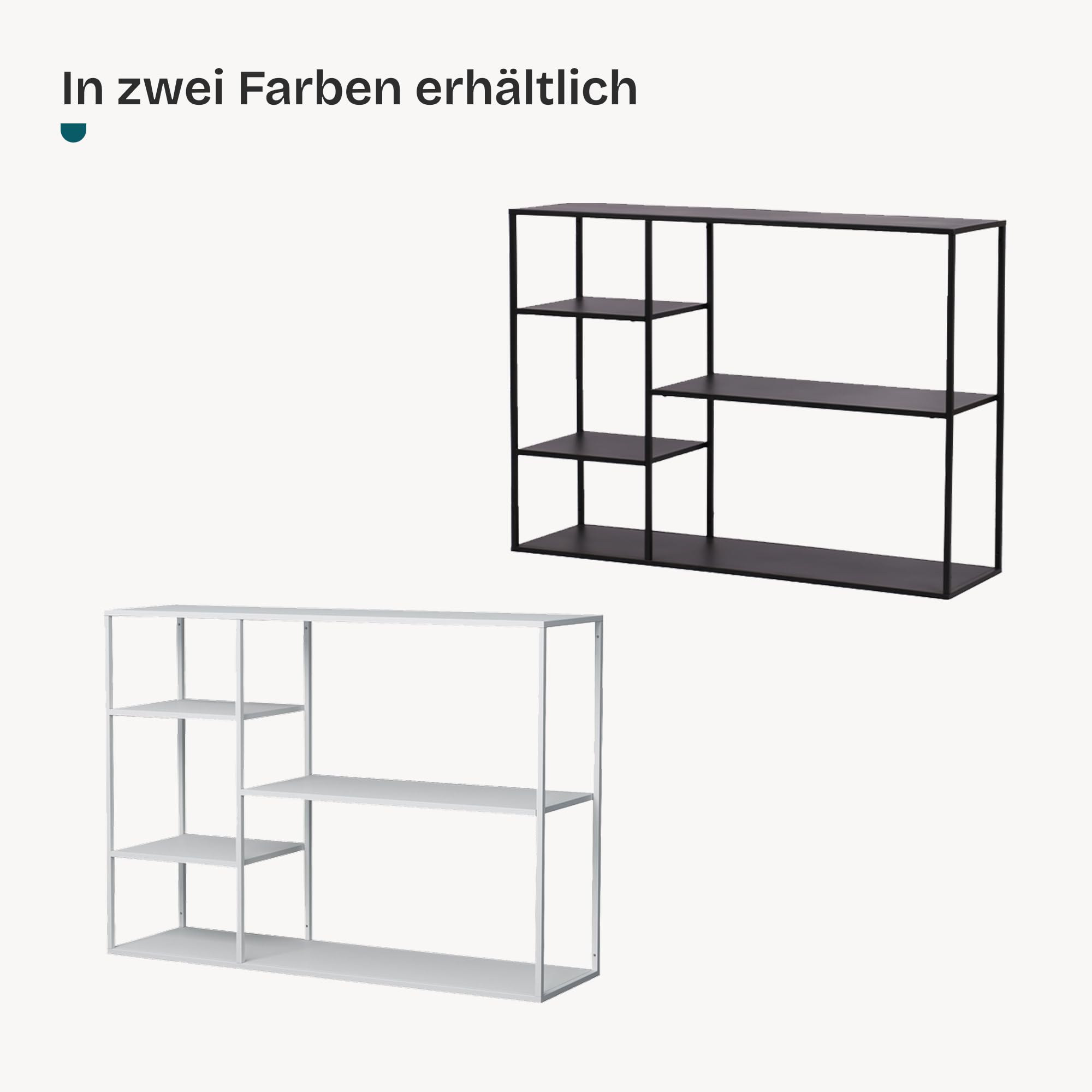 [en.casa] Standregal Isojoki Bücherregal Metallregal Wohnzimmer Schwarz Regal stehend 120 x 35 x 88 cm