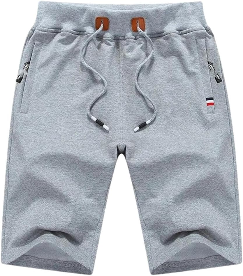 Summer Men's Casual Sports Shorts Men's Solid Cotton Running Sports Shorts Drawstring Shorts