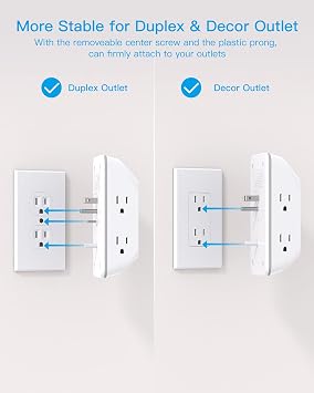 Outlet Extender with Night Light, Multi Plug Wall Outlet, Surge Protector | Multiple Electrical Outlet Splitter Expander, 4 USB Ports (1 USB C) Wall Charger, Plug Extension Adapter for Home, Dorm, RV