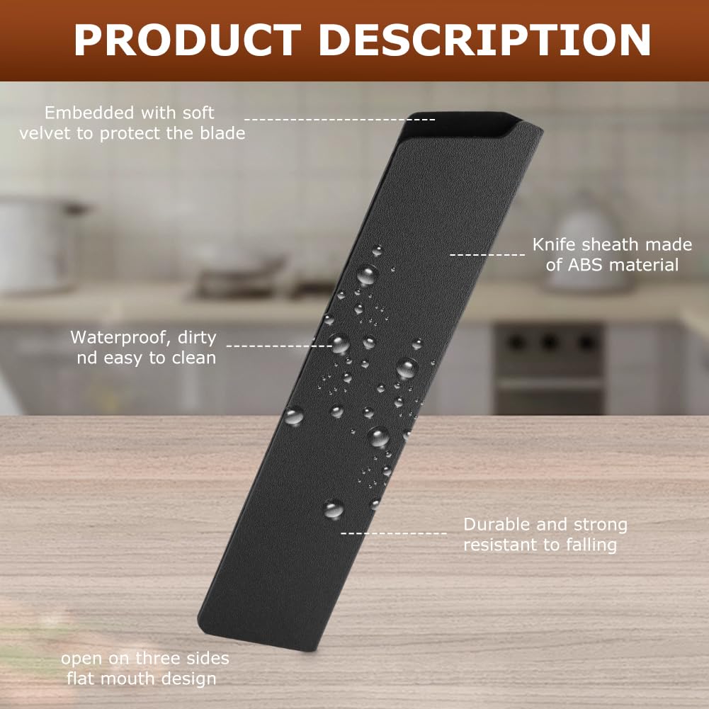 2 protectores de borde de cuchillo, funda de cuchillo de chef de 6 a 8 pulgadas, cubierta universal de ABS, protectores de hoja de cuchillo, forro de fieltro suave antiarañazos, funda para cuchillos
