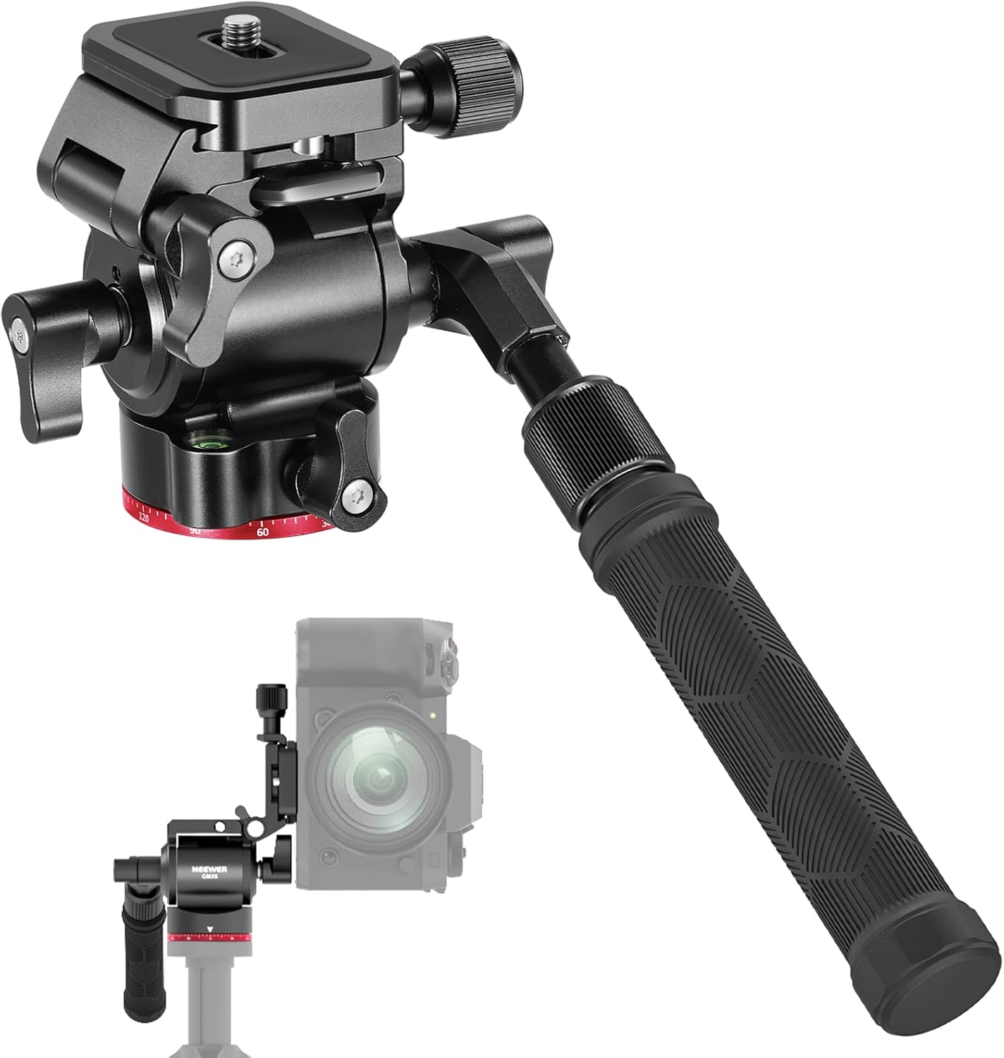 NEEWER Video Tripod Head Upgraded Vertical/Horizontal