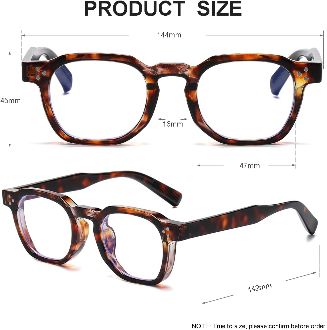 JOVAKIT Thick Round Blue Light Glasses for Women Men Fashion Retro 90s Octagon Round Computer Eyeglasses Anti Eyestrain - Image 5