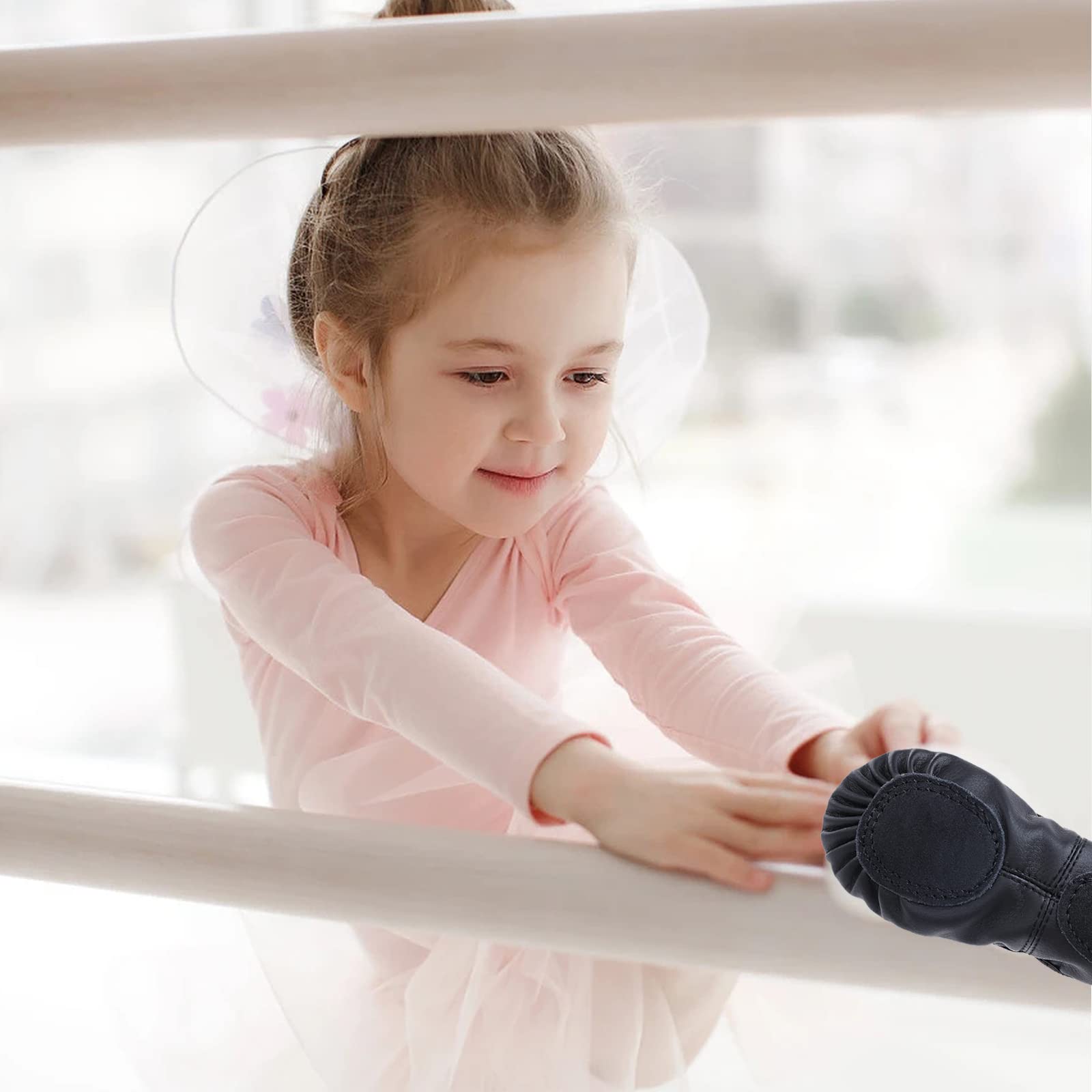 Zapatillas de Ballet Niñas Zapatillas de Baile Gimnasia Suela de Cuero para Niños Adultos Tamaño 20-40 — view 3