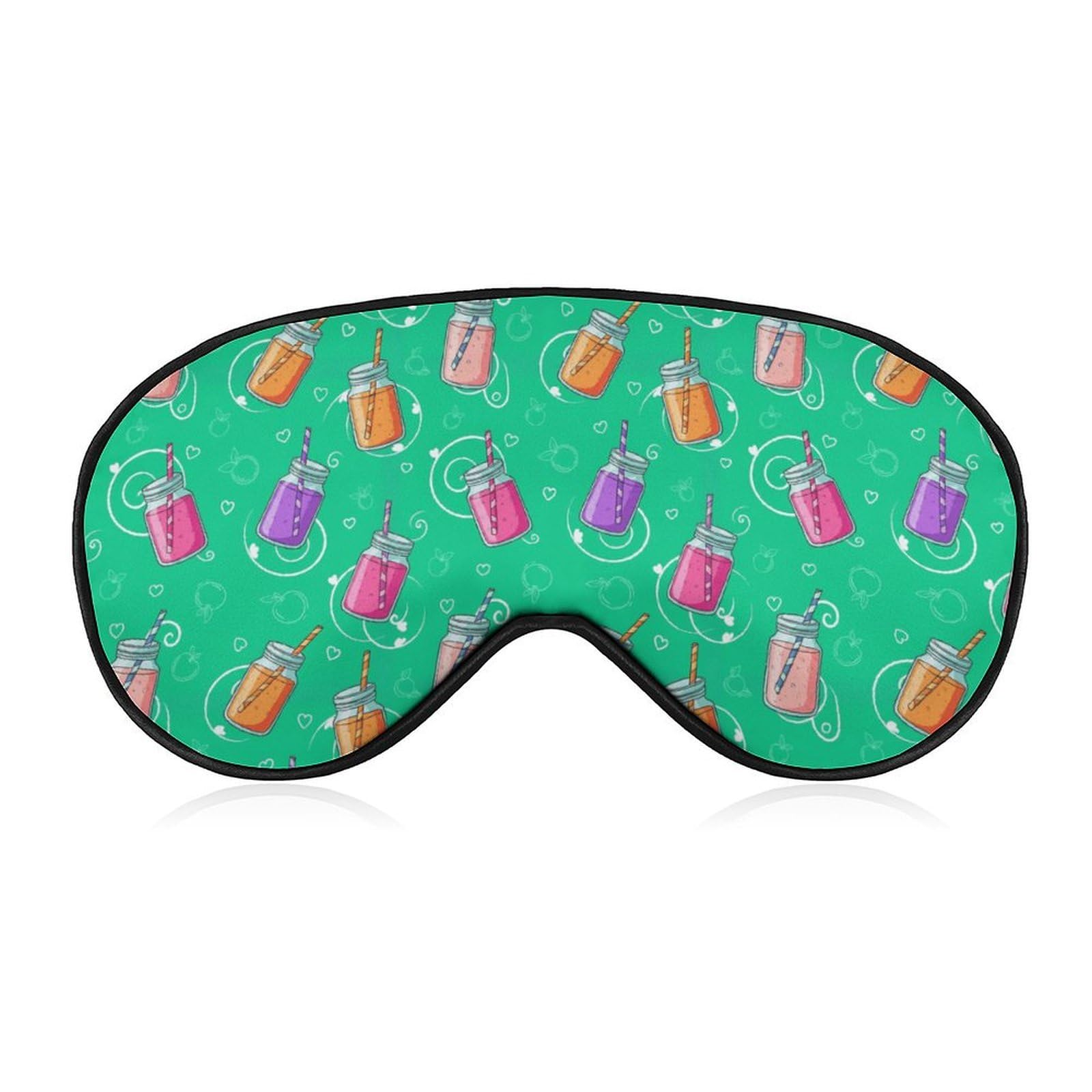 Sleep Mask Blackout Eye Mask for Sleeping Colorful Jar Drinks Night Blindfold for Men Women