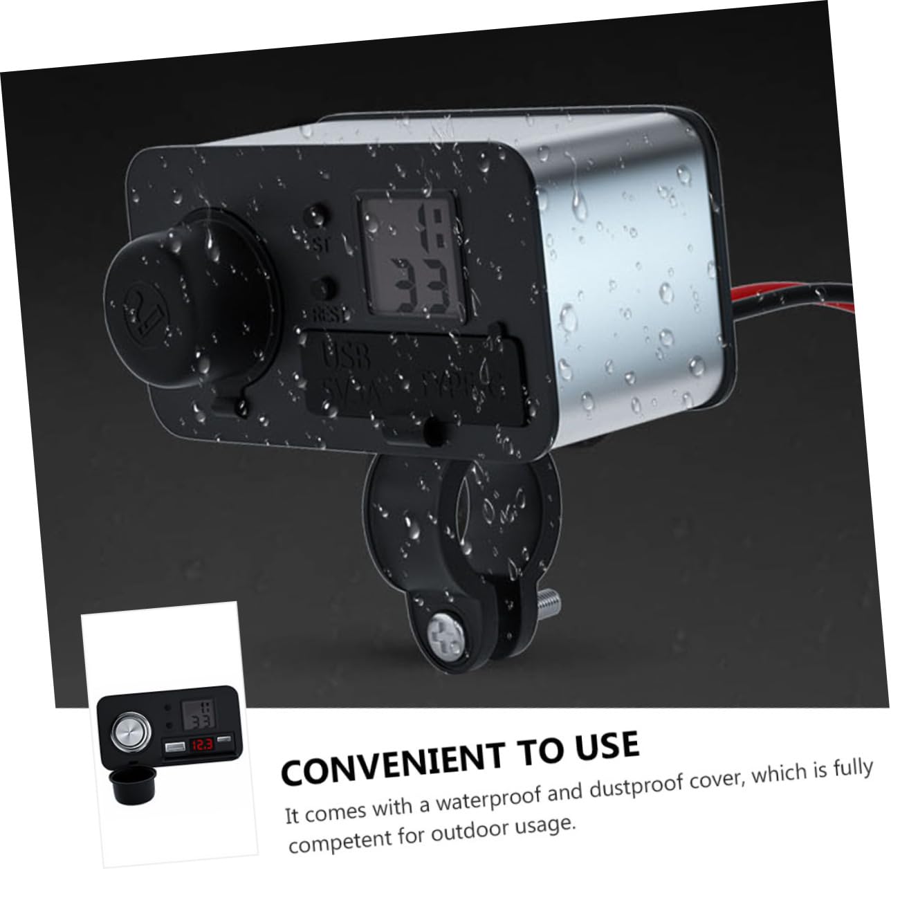 SHINEOFI Cargador USB para Motocicleta con De Cigarrillos De Cable Resistente Al Agua Adaptador De Corriente para Motocicleta para Viajes y Recorridos Moto