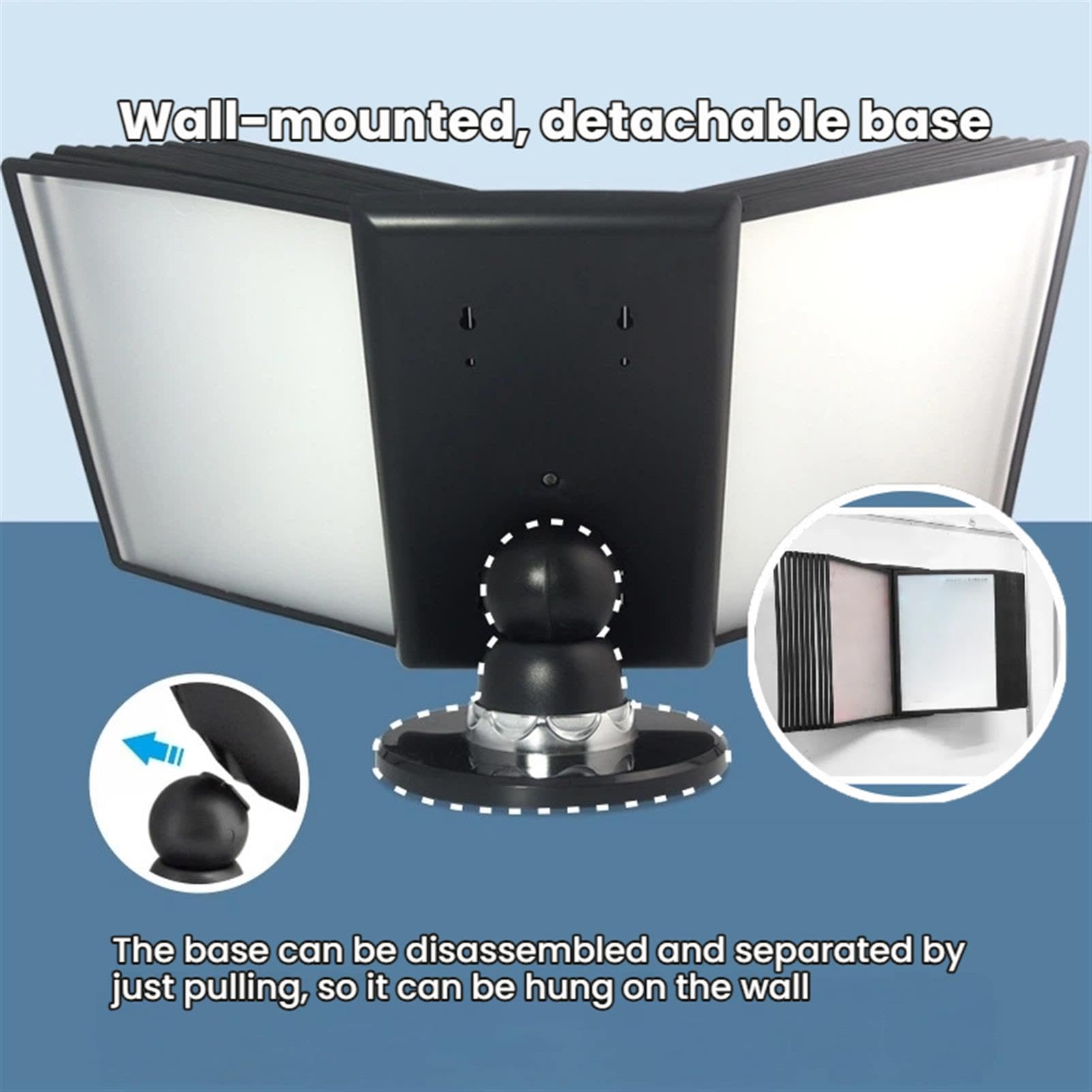 Organizzatore di Documenti da Scrivania Girevole, Supporto Ribaltabile Regolabile A 360° con Diverse Tasche Espositive per L'Archiviazione di Documenti in Ufficio E A Ca,Grey-20 Sheets