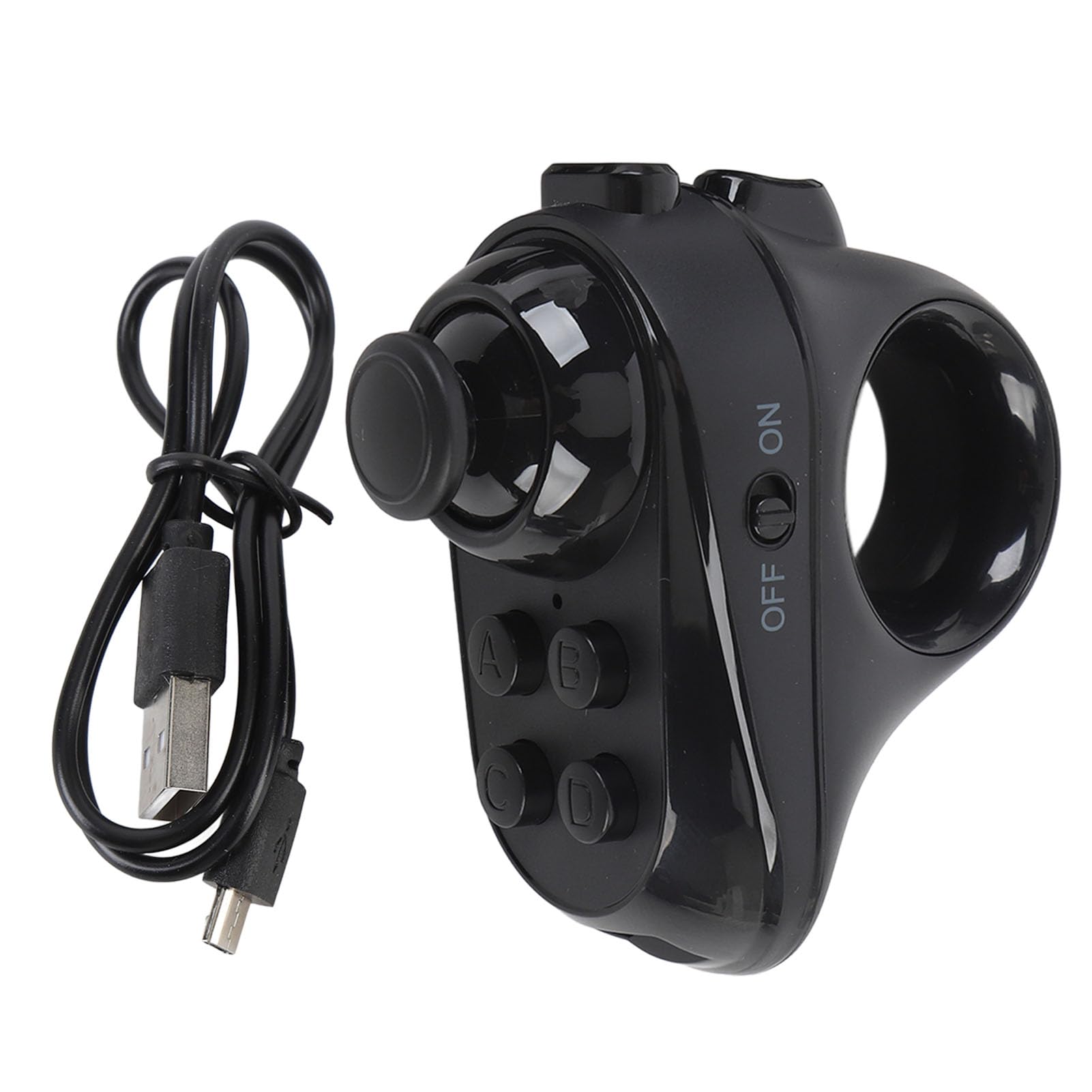 PUSOKEI Contrôleur de télécommande VR Manette de jeu Bluetooth, Manette de jeu VR sans fil Contrôle vidéo VR, selfie, page Flip E-Book/PPT/Nook, souris, réglage du son, pour smartphone