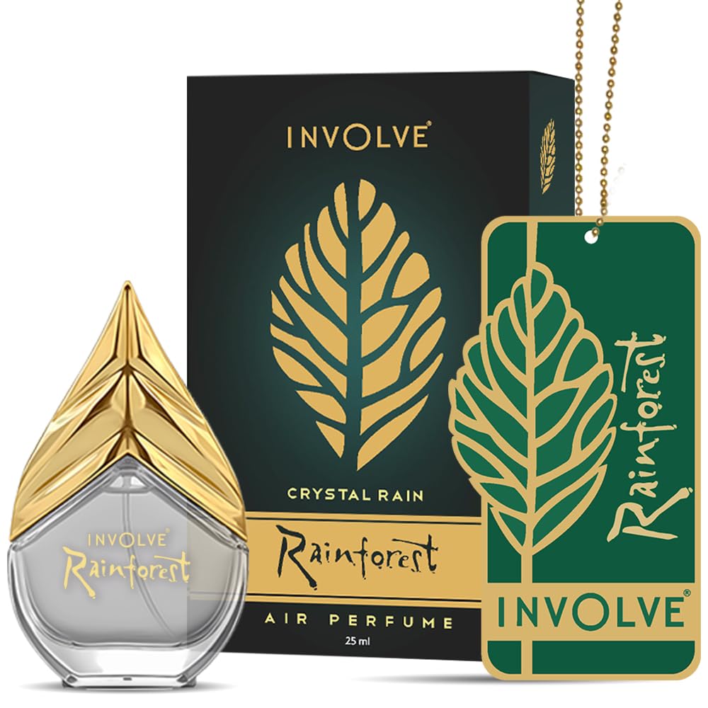 Involve Rainforest Premium Edition – Crystal Rain Car Perfume | Luxury Air Freshener Spray – 25 ml | Long-Lasting Fine Fragrance | Car Accessories interior | Car accessories 2025