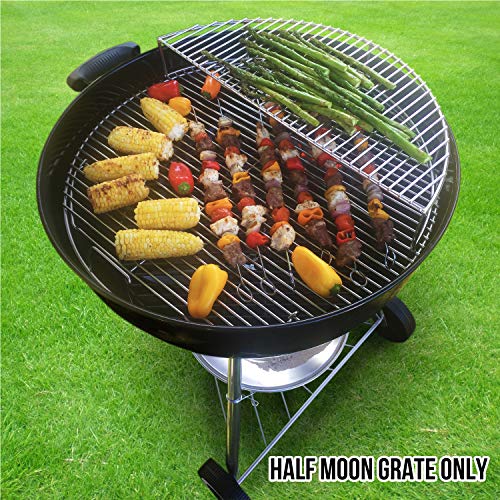 Grillvana The Original 'Upper Deck' Stainless Steel Grilling Warming Smoking Rack Charcoal Grill Grate- For Use With 22 Inch Kettle Grills- Charcoal Grilling Accessories And Grill Tools Grill Rack #TOP5