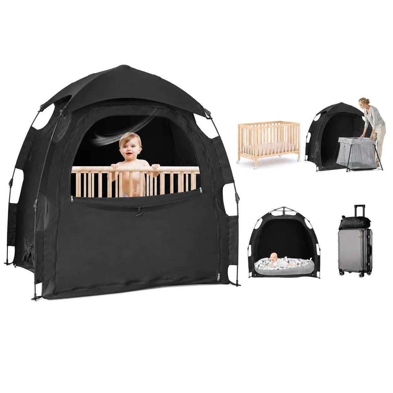 View 1 of ***STOCK PHOTO FOR REFERENCE, SEE PICTURES **Pop Up Baby Play Pen, Portable Foldable Kids Play Tent with Auto-Lock
