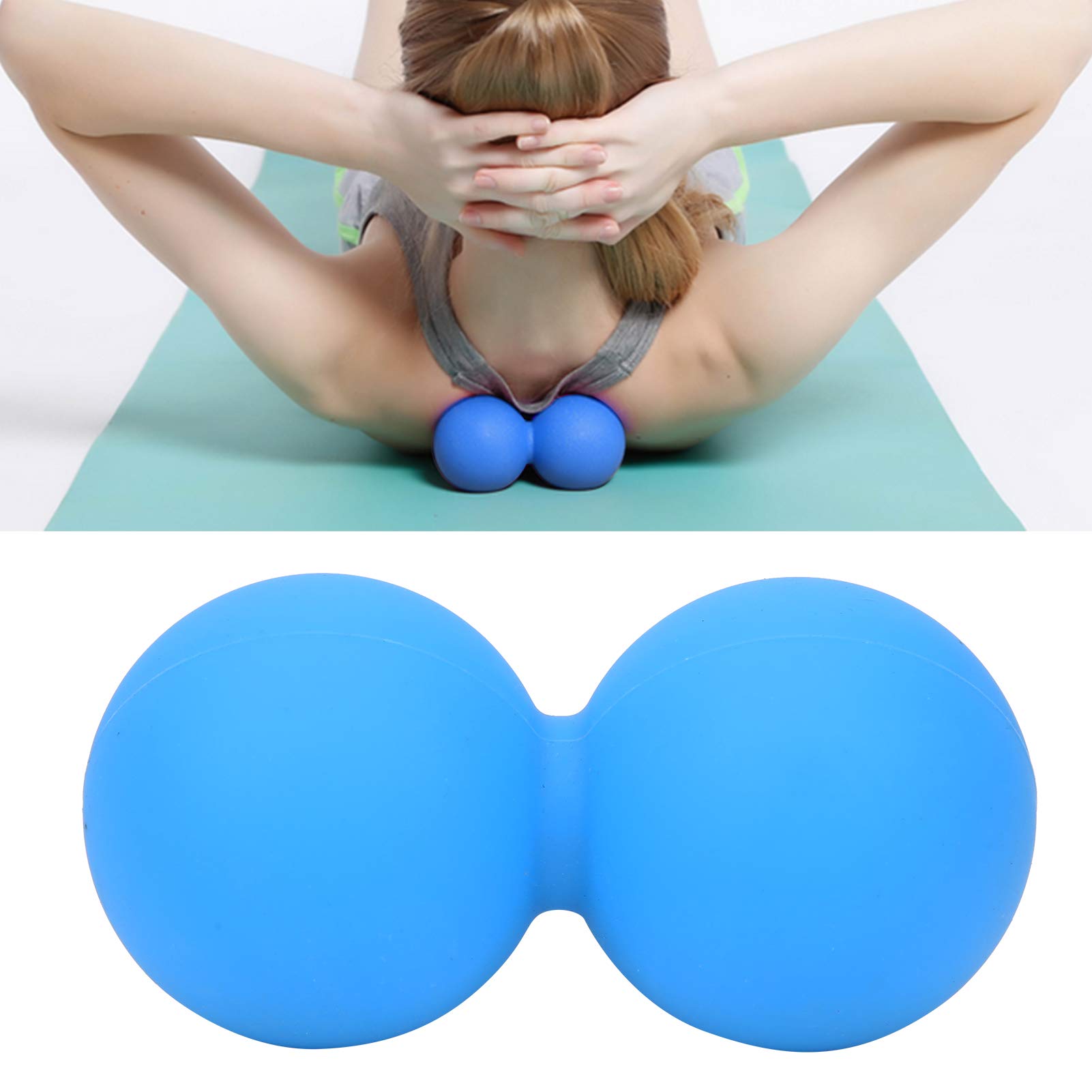 Bola de masaje de maní, bola de masaje de relajación corporal de gel de sílice, herramienta de masaje de liberación miofascial, bola de masaje de relajación de yoga (azul)