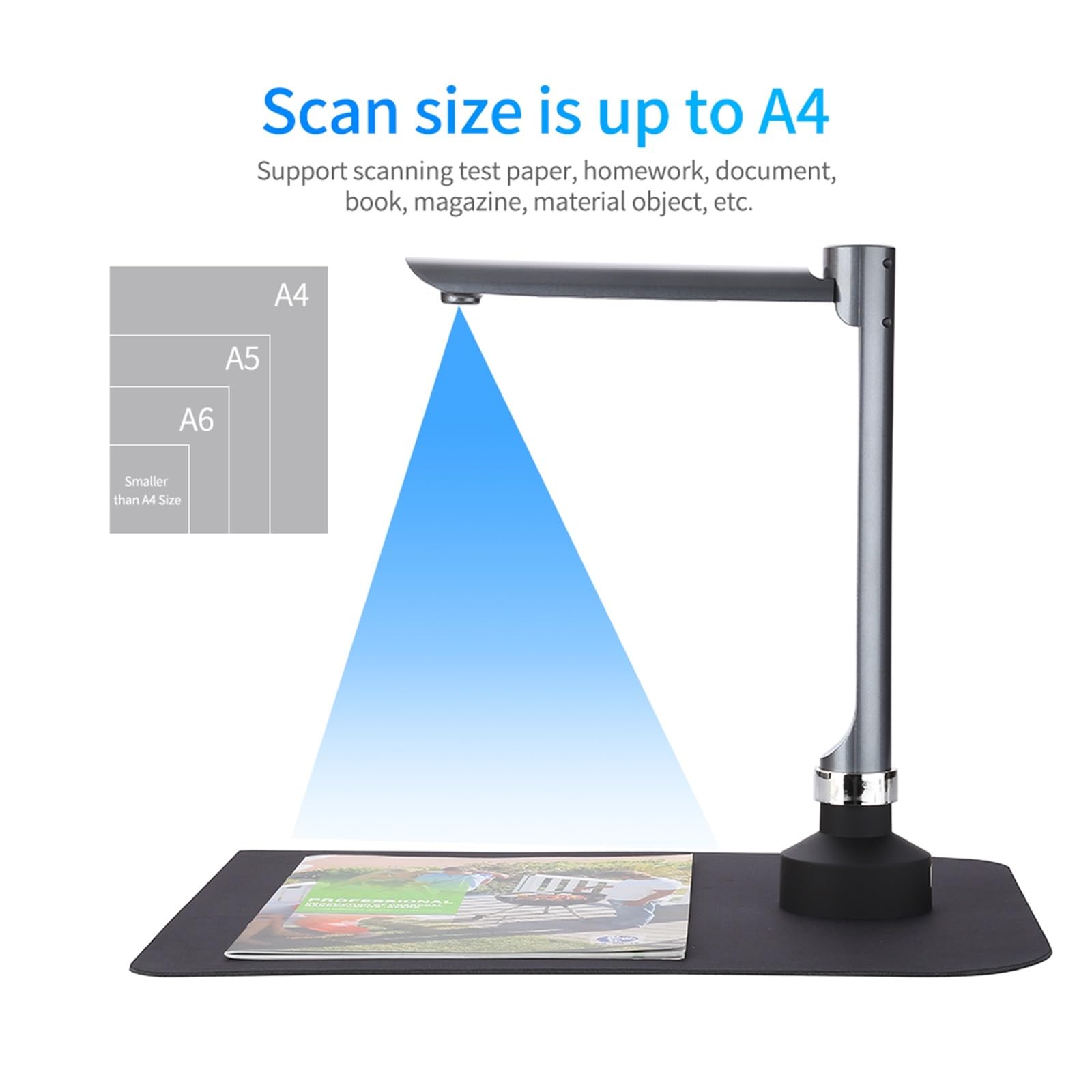 Scanner for fotocamera documenti USB F60A, fotocamera HD da 5 megapixel formato A4 con software didattico a luce LED for la formazione degli insegnanti per l'ufficio