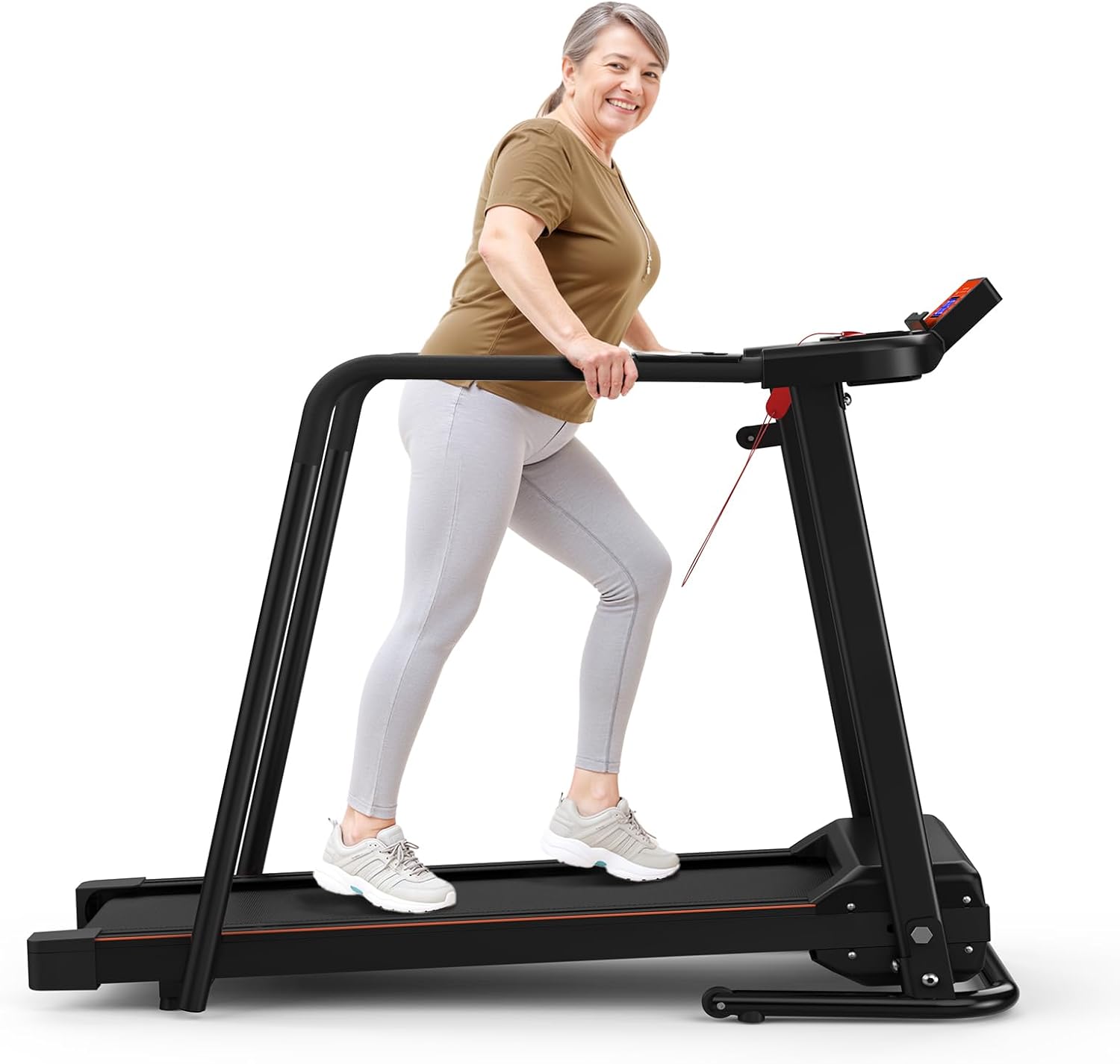 Walking Treadmill with Long Handles for Seniors, Treadmills for Home 300 lbs Capacity, Recovery Fitness Exercise Machine with Stable and Safe Structural Design, APP Control