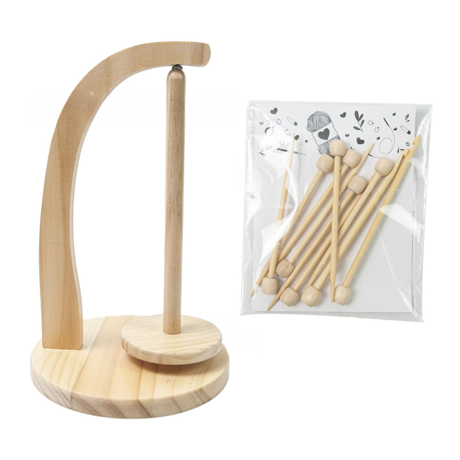Buxuaaaa Yarn Ball Holder Rotating Yarn Ball Stand Holder Crochet Feeder for Knitting and Crocheting Wooden Wool for Craft Lovers