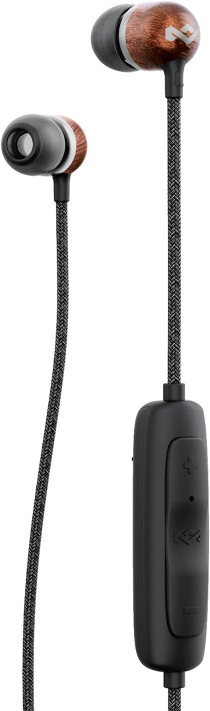House of Marley Smile Jamaica Wireless 2 In-Ear Headphones - Noise Isolating Bluetooth Earphones, 9 Hours Playtime, w/Quick Charge, IPX-4 Waterproof, Microphone, FSC Certified Wood - Black