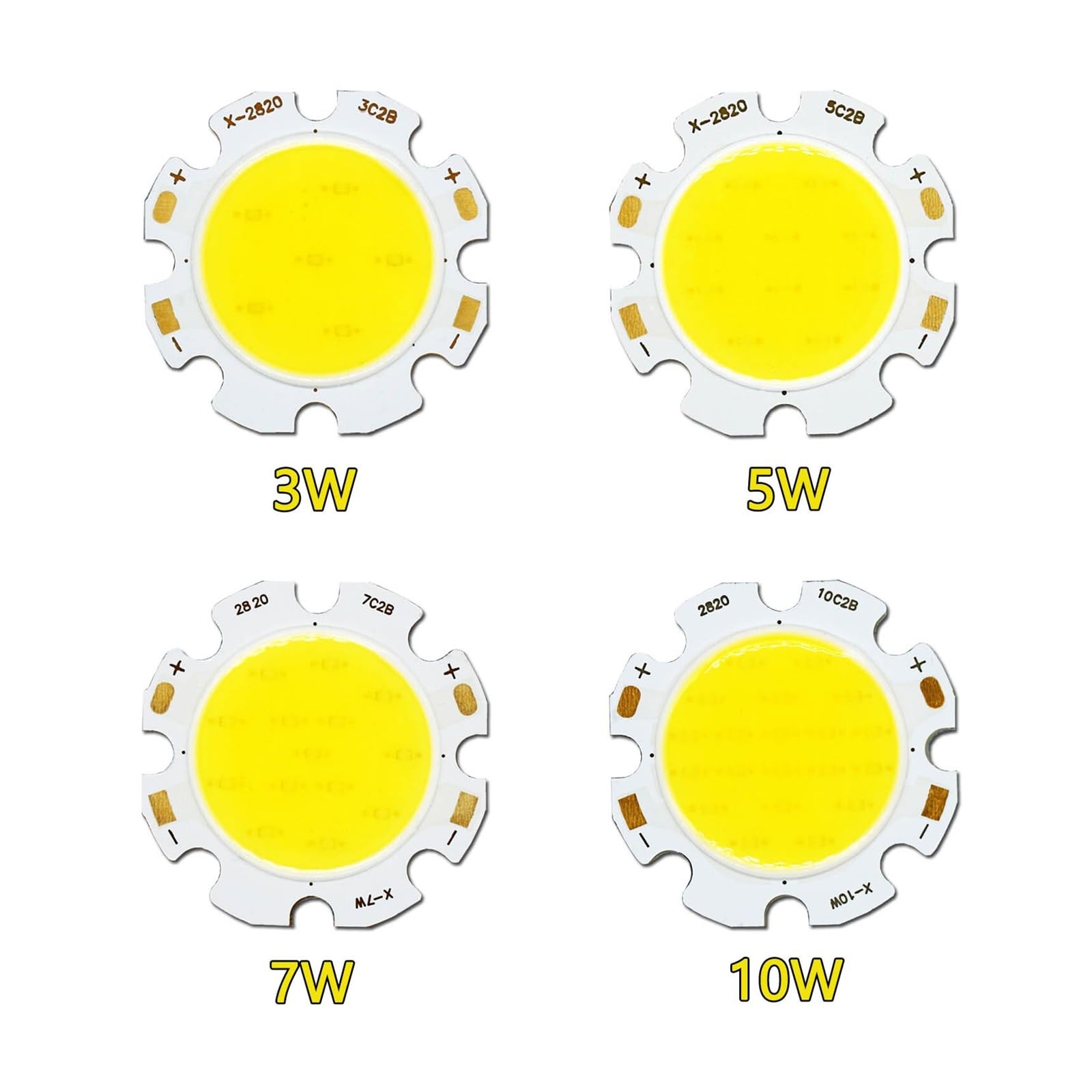 20 piezas 3W 5W 7W 10W Chip 2828mm cuentas de lámpara LED Color cálido/Color Natural/blanco for bombilla foco for bricolaje(Warm White,7W 21-24V 300mA)