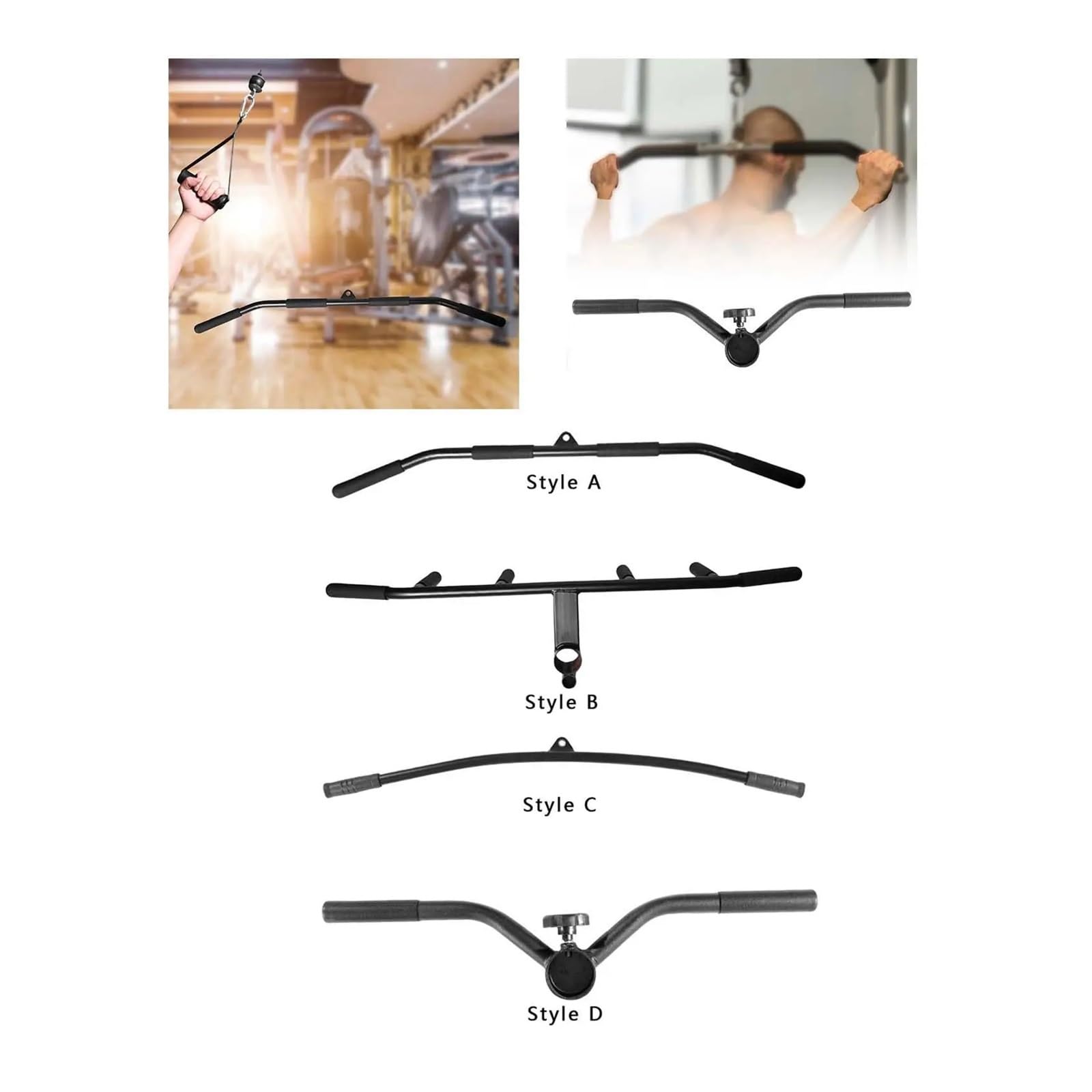 Barra De Dominadas Barra desplegable Lateral for máquina con Sistema de polea de Cable for Gimnasio, Entrenamiento en casa para Dominadas(Style C)